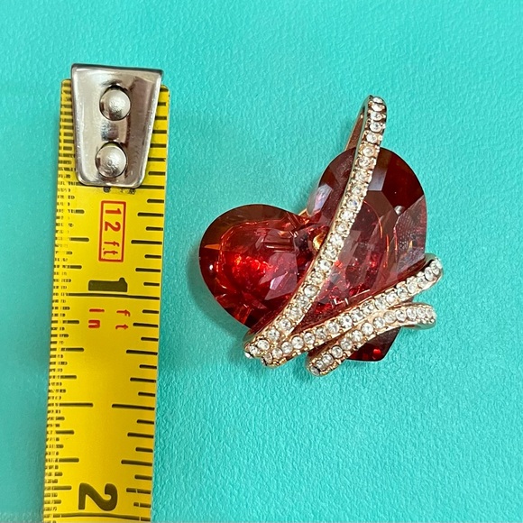 Swarovski Crystal-Wrapped Ruby Heart Pendant for Necklace - Picture 6 of 6